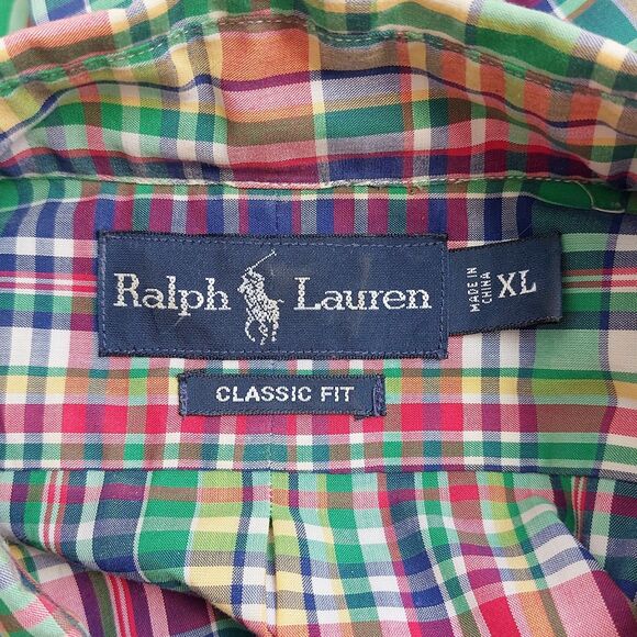 Ralph Lauren Classic Fit Plaid Shirt Men's XL Plaid Button Down Long Sleeve - Picture 4 of 7